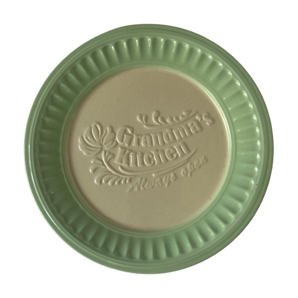 Grandma’s Kitchen Retro Green and Cream Plate